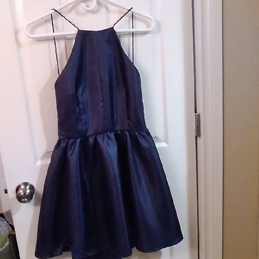 Shimmering Blue Backless Cocktail Dress Size Medium